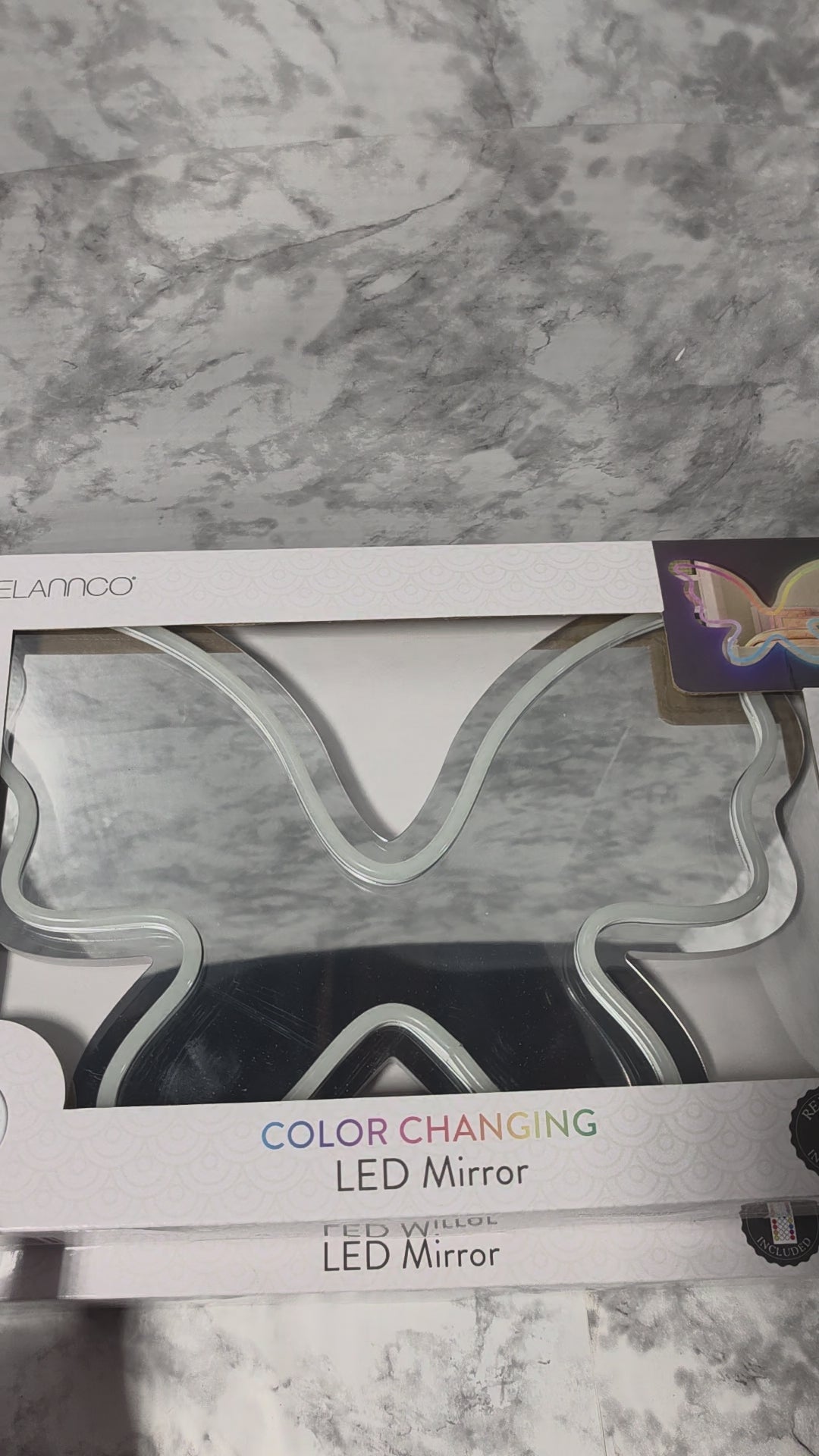 Melannco Butterfly Color Changing LED Mirror with Remote
