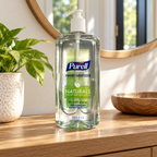 Illustrative entryway setting; one PURELL Naturals 1 L bottle included