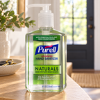 PURELL Naturals 8 fl oz pump bottle, illustrative entryway setting; props not included