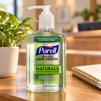 PURELL Naturals 8 fl oz pump bottle, illustrative reception setting; props not included