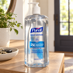 Illustrative entryway setting with PURELL Refreshing Gel 1 L bottle; props not included