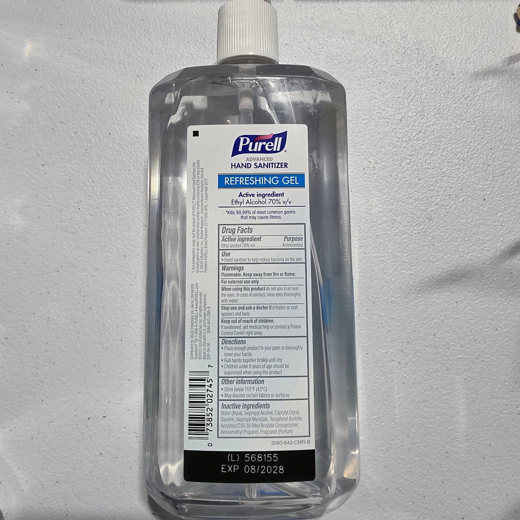 Actual bottle rear label with UPC 073852027457 and August 2028 expiration