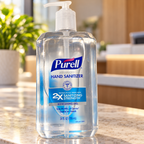 Illustrative reception setting with PURELL 24 fl oz bottle; props not included