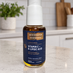 Quicksilver Scientific Vitamin C and R-Lipoic Acid 50 mL bottle in a kitchen setting