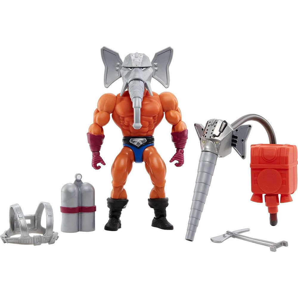 Snout Spout Origins figure with interchangeable head, backpacks, harness and axe
