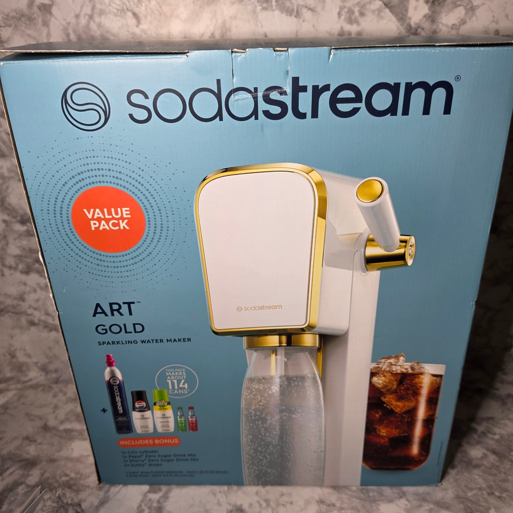 SodaStream ART Gold sparkling water maker value pack new in box - actual item photo