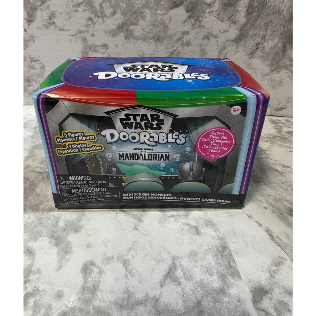 Actual photo angled view of the sealed Star Wars Doorables Mandalorian Widescreen Moments box