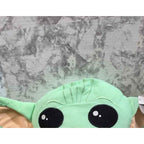 Actual photo close-up of Star Wars Mandalorian Grogu 15 inch plush embroidered face and ears