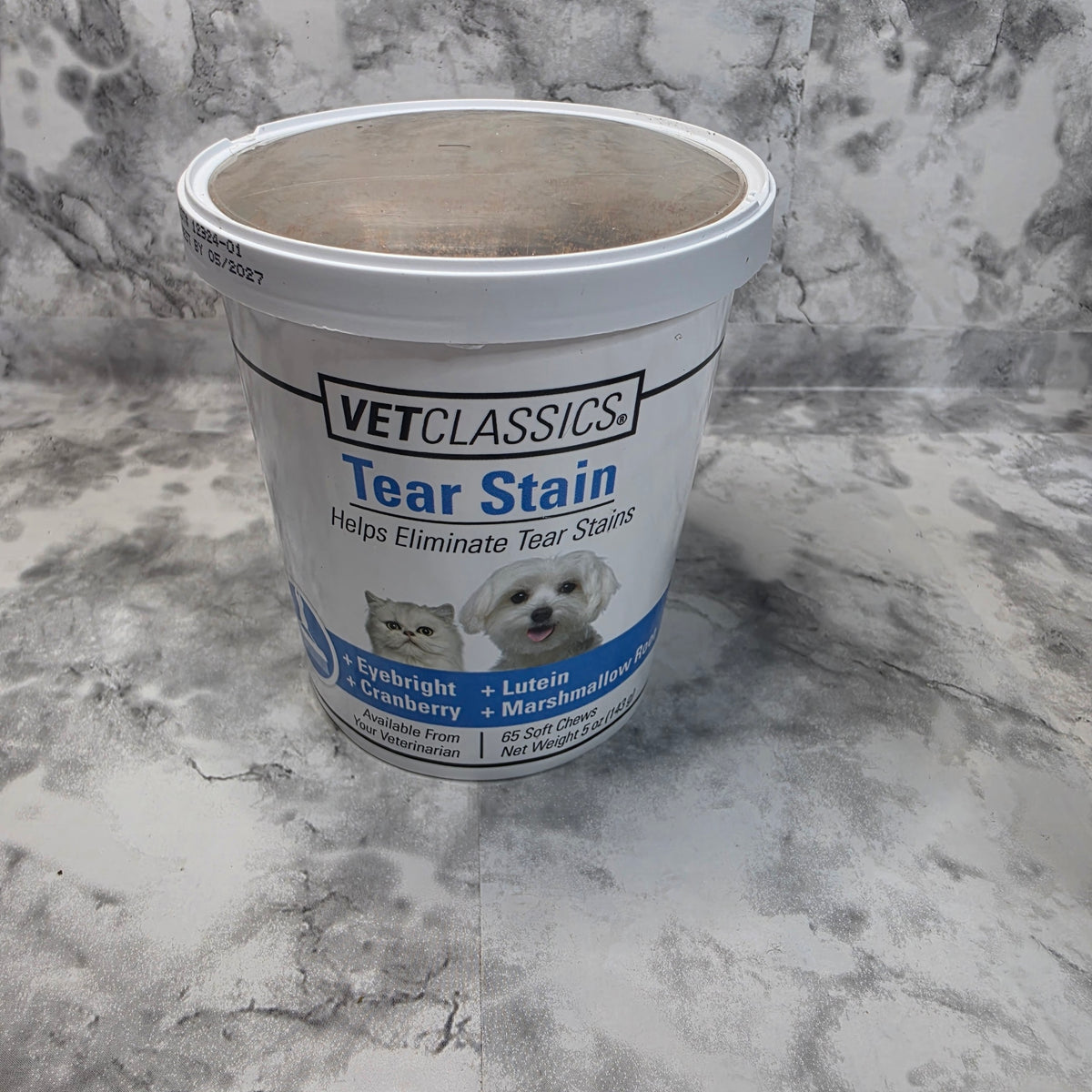 Actual VetClassics Tear Stain 65 soft chews container for dogs and cats