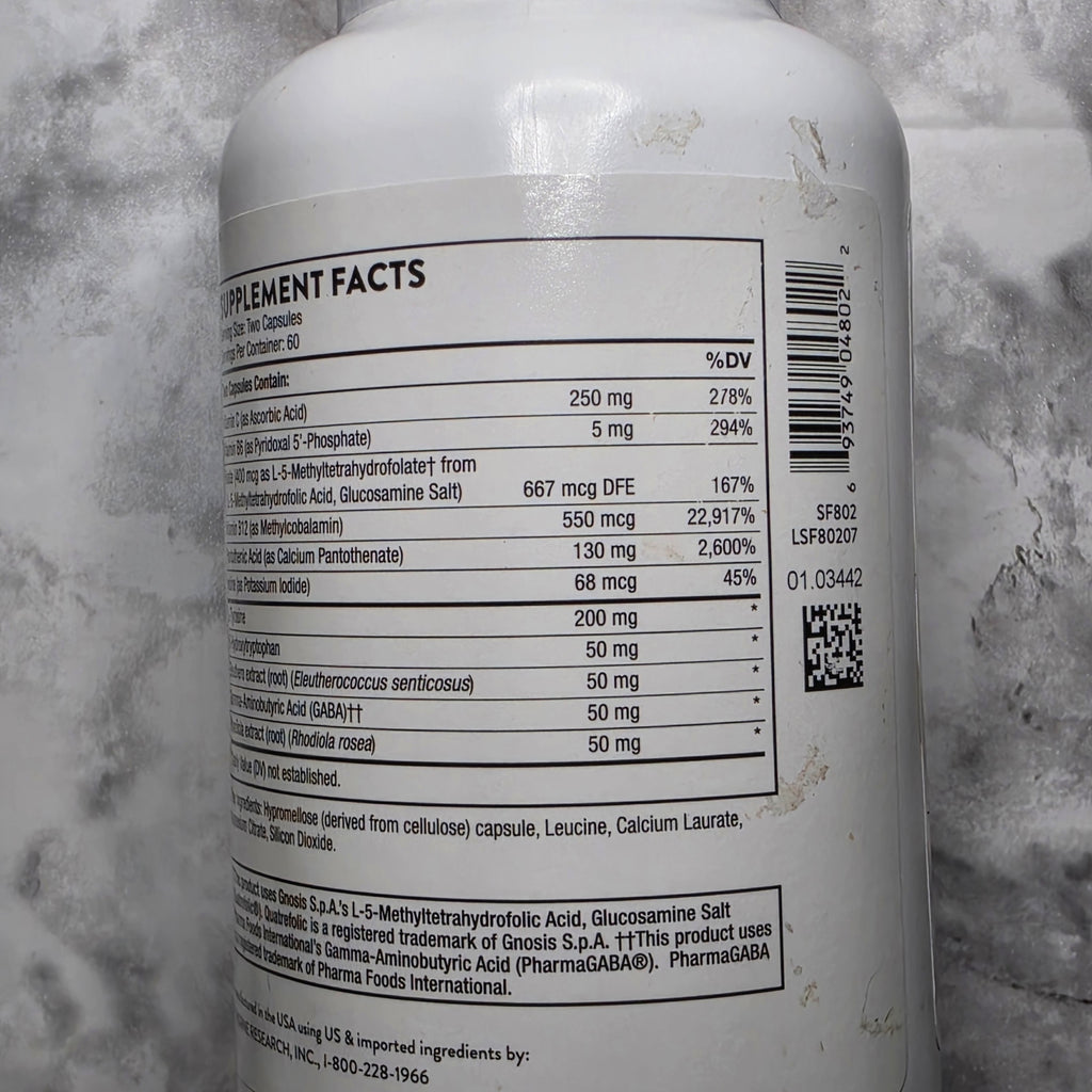 Thorne Deproloft-HF actual Supplement Facts and UPC label