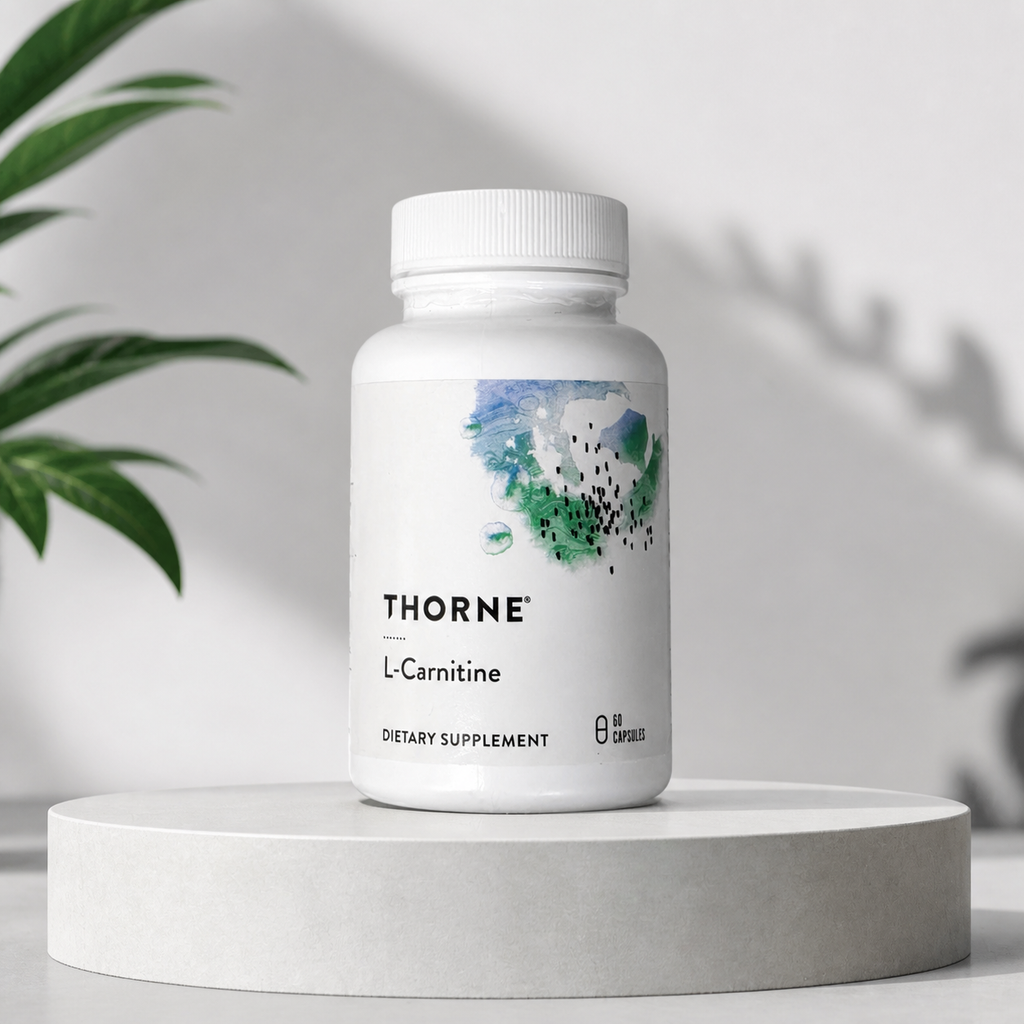 Thorne L-Carnitine 330 mg 60 capsules clean studio lifestyle image