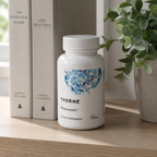 Thorne Memoractiv bottle on a bookshelf - AI-generated context image