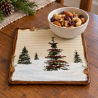 Snow Valley square trivet supporting a small serving bowl