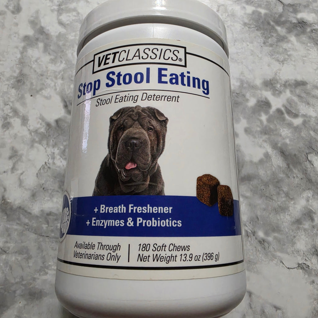 VetClassics Stop Stool Eating 180 soft chews actual new bottle for dogs
