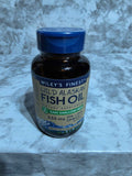 Actual stocked Wiley's Finest Easy Swallow Minis Wild Alaskan Fish Oil bottle, 60 softgels, front label