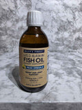 Actual stocked Wiley's Finest Peak Omega-3 Liquid bottle, lemon, 8.45 fl oz
